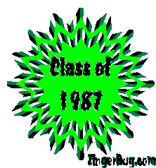 Click to get the codes for this image. Class Of 1987 Green Starburst Glitter Graphic, Class Of 1987 Free glitter graphic image designed for posting on Facebook, Twitter or any forum or blog.