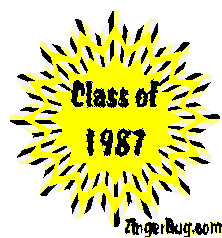 Click to get the codes for this image. Class Of 1987 Yellow Starburst Glitter Graphic, Class Of 1987 Free glitter graphic image designed for posting on Facebook, Twitter or any forum or blog.