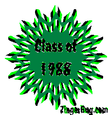 Click to get the codes for this image. Class Of 1988 Green Starburst Glitter Graphic, Class Of 1988 Free glitter graphic image designed for posting on Facebook, Twitter or any forum or blog.