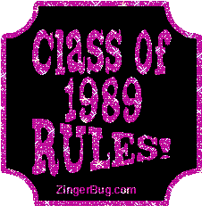 Click to get the codes for this image. Class Of 1989 Rules Purple Plaque Glitter Graphic, Class Of 1989 Free glitter graphic image designed for posting on Facebook, Twitter or any forum or blog.