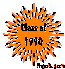 Click to get the codes for this image. Class Of 1990 Orange Starburst Glitter Graphic, Class Of 1990 Free glitter graphic image designed for posting on Facebook, Twitter or any forum or blog.