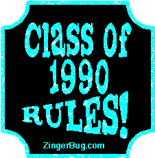 Click to get the codes for this image. Class Of 1990 Rules Light Blue Plaque Glitter Graphic, Class Of 1990 Free glitter graphic image designed for posting on Facebook, Twitter or any forum or blog.