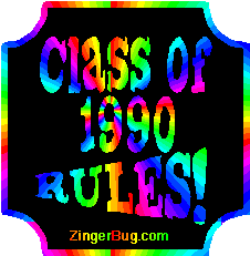 Click to get the codes for this image. Class Of 1990 Rules Rainbow Plaque Glitter Graphic, Class Of 1990 Free glitter graphic image designed for posting on Facebook, Twitter or any forum or blog.