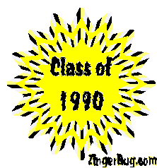 Click to get the codes for this image. Class Of 1990 Yellow Starburst Glitter Graphic, Class Of 1990 Free glitter graphic image designed for posting on Facebook, Twitter or any forum or blog.