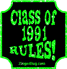 Click to get the codes for this image. Class Of 1991 Rules Green Plaque Glitter Graphic, Class Of 1991 Free glitter graphic image designed for posting on Facebook, Twitter or any forum or blog.