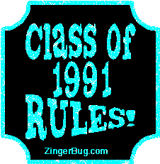 Click to get the codes for this image. Class Of 1991 Rules Light Blue Plaque Glitter Graphic, Class Of 1991 Free glitter graphic image designed for posting on Facebook, Twitter or any forum or blog.