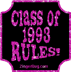 Click to get the codes for this image. Class Of 1993 Rules Purple Plaque Glitter Graphic, Class Of 1993 Free glitter graphic image designed for posting on Facebook, Twitter or any forum or blog.