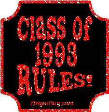 Click to get the codes for this image. Class Of 1993 Rules Red Plaque Glitter Graphic, Class Of 1993 Free glitter graphic image designed for posting on Facebook, Twitter or any forum or blog.