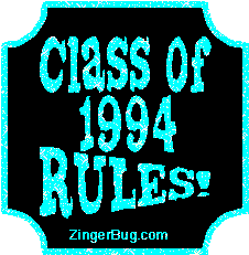 Click to get the codes for this image. Class Of 1994 Rules Light Blue Plaque Glitter Graphic, Class Of 1994 Free glitter graphic image designed for posting on Facebook, Twitter or any forum or blog.