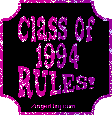 Click to get the codes for this image. Class Of 1994 Rules Purple Plaque Glitter Graphic, Class Of 1994 Free glitter graphic image designed for posting on Facebook, Twitter or any forum or blog.