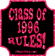 Click to get the codes for this image. Class Of 1996 Rules Red Plaque Glitter Graphic, Class Of 1996 Free glitter graphic image designed for posting on Facebook, Twitter or any forum or blog.