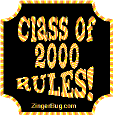 Click to get the codes for this image. Class Of 2000 Rules Gold Plaque Glitter Graphic, Class Of 2000 Free glitter graphic image designed for posting on Facebook, Twitter or any forum or blog.