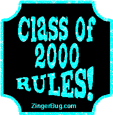 Click to get the codes for this image. Class Of 2000 Rules Light Blue Plaque Glitter Graphic, Class Of 2000 Free glitter graphic image designed for posting on Facebook, Twitter or any forum or blog.