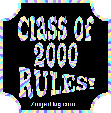 Click to get the codes for this image. Class Of 2000 Rules Multi Plaque Glitter Graphic, Class Of 2000 Free glitter graphic image designed for posting on Facebook, Twitter or any forum or blog.