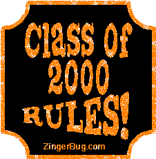Click to get the codes for this image. Class Of 2000 Rules Orange Plaque Glitter Graphic, Class Of 2000 Free glitter graphic image designed for posting on Facebook, Twitter or any forum or blog.