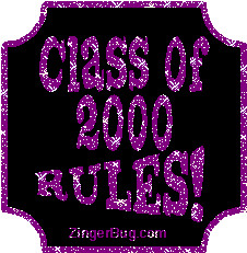 Click to get the codes for this image. Class Of 2000 Rules Purple Plaque Glitter Graphic, Class Of 2000 Free glitter graphic image designed for posting on Facebook, Twitter or any forum or blog.