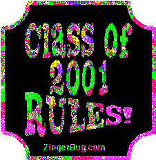 Click to get the codes for this image. Class Of 2001 Rules Multi Plaque Glitter Graphic, Class Of 2001 Free glitter graphic image designed for posting on Facebook, Twitter or any forum or blog.