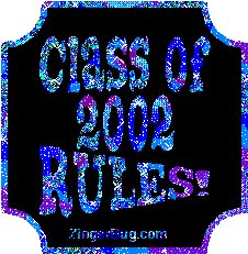 Click to get the codes for this image. Class Of 2002 Rules Blue Plaque Glitter Graphic, Class Of 2002 Free glitter graphic image designed for posting on Facebook, Twitter or any forum or blog.