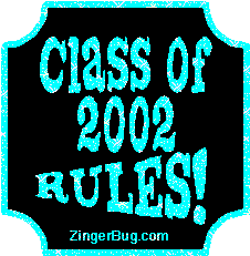 Click to get the codes for this image. Class Of 2002 Rules Light Blue Plaque Glitter Graphic, Class Of 2002 Free glitter graphic image designed for posting on Facebook, Twitter or any forum or blog.