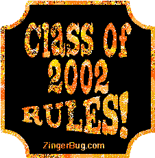 Click to get the codes for this image. Class Of 2002 Rules Orange Plaque Glitter Graphic, Class Of 2002 Free glitter graphic image designed for posting on Facebook, Twitter or any forum or blog.