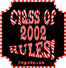 Click to get the codes for this image. Class Of 2002 Rules Red Stripes Plaque Glitter Graphic, Class Of 2002 Free glitter graphic image designed for posting on Facebook, Twitter or any forum or blog.