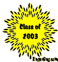 Click to get the codes for this image. Class Of 2003 Yellow Starburst Glitter Graphic, Class Of 2003 Free glitter graphic image designed for posting on Facebook, Twitter or any forum or blog.