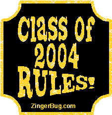 Click to get the codes for this image. Class Of 2004 Rules Gold Glitter Graphic, Class Of 2004 Free glitter graphic image designed for posting on Facebook, Twitter or any forum or blog.