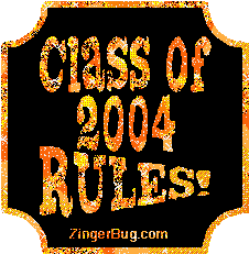 Click to get the codes for this image. Class Of 2004 Rules Orange Plaque Glitter Graphic, Class Of 2004 Free glitter graphic image designed for posting on Facebook, Twitter or any forum or blog.