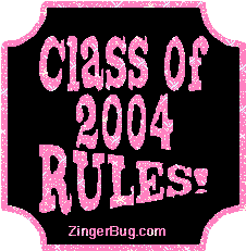 Click to get the codes for this image. Class Of 2004 Rules Pink Plaque Glitter Graphic, Class Of 2004 Free glitter graphic image designed for posting on Facebook, Twitter or any forum or blog.