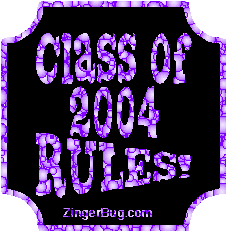 Click to get the codes for this image. Class Of 2004 Rules Purple Bubbles Plaque Glitter Graphic, Class Of 2004 Free glitter graphic image designed for posting on Facebook, Twitter or any forum or blog.