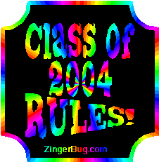 Click to get the codes for this image. Class Of 2004 Rules Rainbow Plaque Glitter Graphic, Class Of 2004 Free glitter graphic image designed for posting on Facebook, Twitter or any forum or blog.