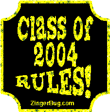 Click to get the codes for this image. Class Of 2004 Rules Yellow Plaque Glitter Graphic, Class Of 2004 Free glitter graphic image designed for posting on Facebook, Twitter or any forum or blog.