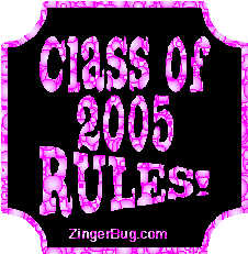 Click to get the codes for this image. Class Of 2005 Rules Pink2 Bubbles Plaque Glitter Graphic, Class Of 2005 Free glitter graphic image designed for posting on Facebook, Twitter or any forum or blog.