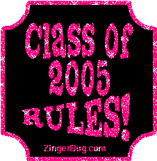 Click to get the codes for this image. Class Of 2005 Rules Pink Plaque Glitter Graphic, Class Of 2005 Free glitter graphic image designed for posting on Facebook, Twitter or any forum or blog.