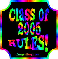Click to get the codes for this image. Class Of 2005 Rules Rainbow Plaque Glitter Graphic, Class Of 2005 Free glitter graphic image designed for posting on Facebook, Twitter or any forum or blog.