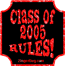 Click to get the codes for this image. Class Of 2005 Rules Red Plaque Glitter Graphic, Class Of 2005 Free glitter graphic image designed for posting on Facebook, Twitter or any forum or blog.