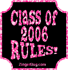 Click to get the codes for this image. Class Of 2006 Rules Pink Bubbles Plaque Glitter Graphic, Class Of 2006 Free glitter graphic image designed for posting on Facebook, Twitter or any forum or blog.