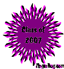 Click to get the codes for this image. Class Of 2007 Purple Starburst Glitter Graphic, Class Of 2007 Free glitter graphic image designed for posting on Facebook, Twitter or any forum or blog.