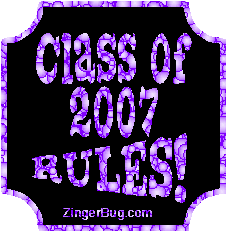 Click to get the codes for this image. Class Of 2007 Rules Purple Bubbles Plaque Glitter Graphic, Class Of 2007 Free glitter graphic image designed for posting on Facebook, Twitter or any forum or blog.