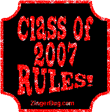 Click to get the codes for this image. Class Of 2007 Rules Red Plaque Glitter Graphic, Class Of 2007 Free glitter graphic image designed for posting on Facebook, Twitter or any forum or blog.