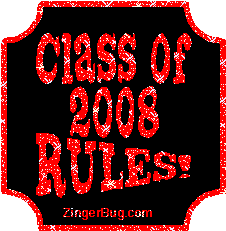 Click to get the codes for this image. Class Of 2008 Rules Red Plaque Glitter Graphic, Class Of 2008 Free glitter graphic image designed for posting on Facebook, Twitter or any forum or blog.