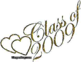 Click to get the codes for this image. Class Of 2009 Gold Glitter With Hearts, Class Of 2009 Free glitter graphic image designed for posting on Facebook, Twitter or any forum or blog.