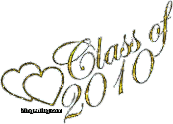 Click to get the codes for this image. Class Of 2010 Gold Glitter With Hearts, Class Of 2010 Free glitter graphic image designed for posting on Facebook, Twitter or any forum or blog.