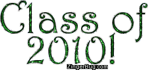 Click to get the codes for this image. Class Of 2010 Green Glitter Text, Class Of 2010 Free glitter graphic image designed for posting on Facebook, Twitter or any forum or blog.