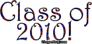 Click to get the codes for this image. Class Of 2010 Red White And Blue Glitter Text, Class Of 2010 Free glitter graphic image designed for posting on Facebook, Twitter or any forum or blog.