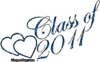 Click to get the codes for this image. Class Of 2011 Blue Glitter With Hearts, Class Of 2011 Free glitter graphic image designed for posting on Facebook, Twitter or any forum or blog.
