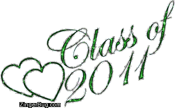 Click to get the codes for this image. Class Of 2011 Green Glitter With Hearts, Class Of 2011 Free glitter graphic image designed for posting on Facebook, Twitter or any forum or blog.