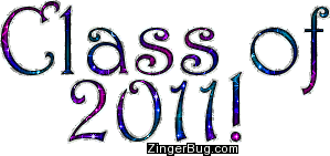 Click to get the codes for this image. Class Of 2011 Pink Blue Glitter Text, Class Of 2011 Free glitter graphic image designed for posting on Facebook, Twitter or any forum or blog.