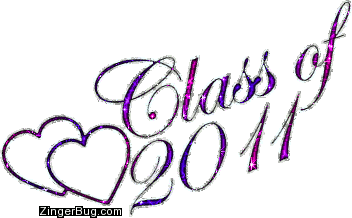 Click to get the codes for this image. Class Of 2011 Pink Purple Glitter With Hearts, Class Of 2011 Free glitter graphic image designed for posting on Facebook, Twitter or any forum or blog.