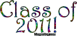 Click to get the codes for this image. Class Of 2011 Rainbow Glitter Text, Class Of 2011 Free glitter graphic image designed for posting on Facebook, Twitter or any forum or blog.